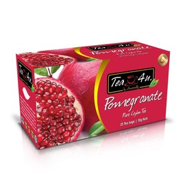 Tea4U Flavored Black Ceylon TeaBags (Pomegranate) - Ideal Quality from Sri Lanka's Finest Leaves and Expertly Blended - 25 Count