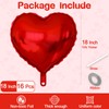 16 Pcs Heart Balloons, 18 Inch Red Love Heart Shaped