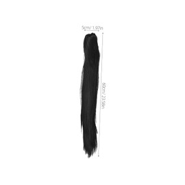 Mikinona Long Straight Ponytail Extension Claw Clip Human Hair Wig Clip in Ponytail Hairpiece for Women
