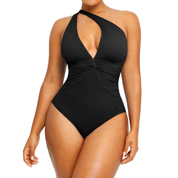 SHAPELLX Plus Size Swimsuits for Women Tummy Control V Neck