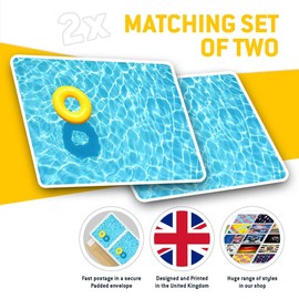 Rectangle Stickers (Set of 2) 10cm - Swimming Pool Rubber Ring Fun Decals for Laptops,Tablets,Luggage,Scrap Booking,Fridges, 14393