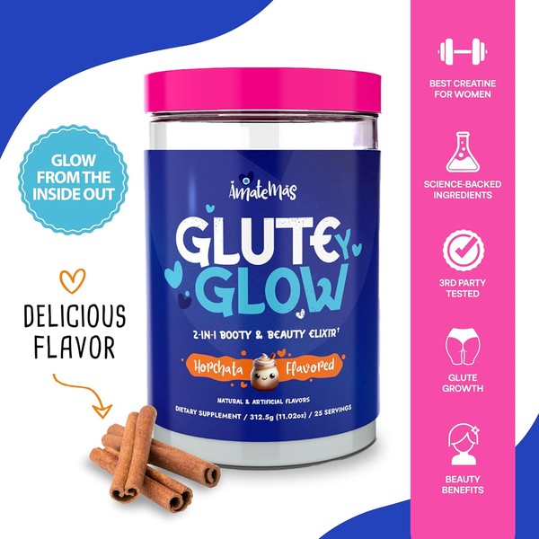 Glute Y Glow, creatina para mujer 2 en 1 Elixir