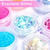 24Pcs Nail Glitter Powder, Nail Art Sequins Holographic Glitters, Cosmetic