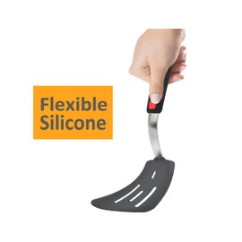 3 Pack Flexible Silicone Spatula Set, 600°F Heat Resistant Silicone Cooking Utensils Set for Nonstick Cookware, Mixed Kitchen Silicone Utensil Spatula Turner Flippers - Heat Resistant Silicone Grip