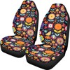 Uskorhein Tribal Ethnic Bird Front Set Cloth Car Seat Covers for Low Back Car Seats 2pcs, Retro Bohemian Car Seat Protectors, Mexican Birds Interior Covers for Most Cars