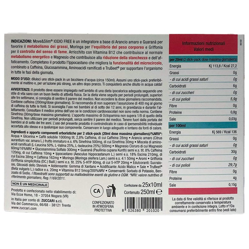 ZUCCARI Move & Slim® Iodine Free - 25 stick-packs x