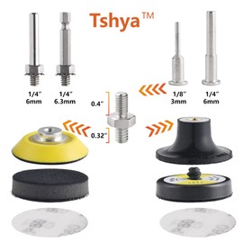 Tshya 9 Pack 2 Inch Drill Sanding Attachment Variety Kit Quick Change Disc Pad Holder, with 1/8" and 1/4" Shanks for Die Grinder Accessories