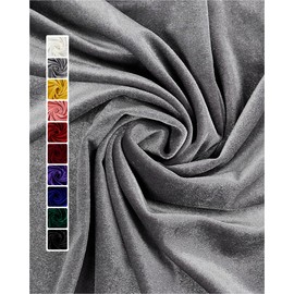 HOTGODEN Stretch Velvet Fabric by The Yard: Grey 63" Wide 1 Yards 95% Polyester 5% Spandex Velvet Fabric for DIY Sewing, Upholstery, Apparel, Costume, Craft