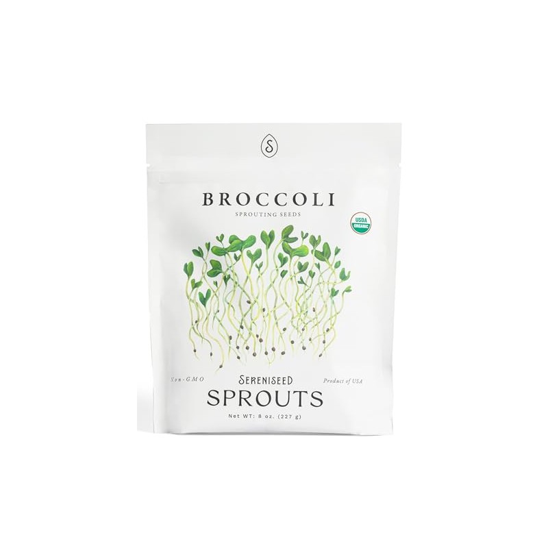Organic Broccoli Sprout Seeds (8 oz) – Non-GMO, Heirloom Seeds