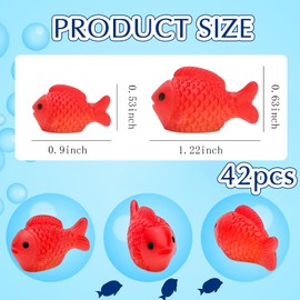 ONEST 42 Pieces Small Resin Goldfish Mini Goldfish Figurines Garden Accessories Miniature for Home Decor DIY Crafts Miniature Garden