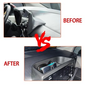 TACOBRO Center Console Dashboard Storage Organizer Compatible with Toyota Sienna 2021 2022 2023 2024 Accessories, Interior Dash Mounted Tissue Holder Tray Box ABS Black