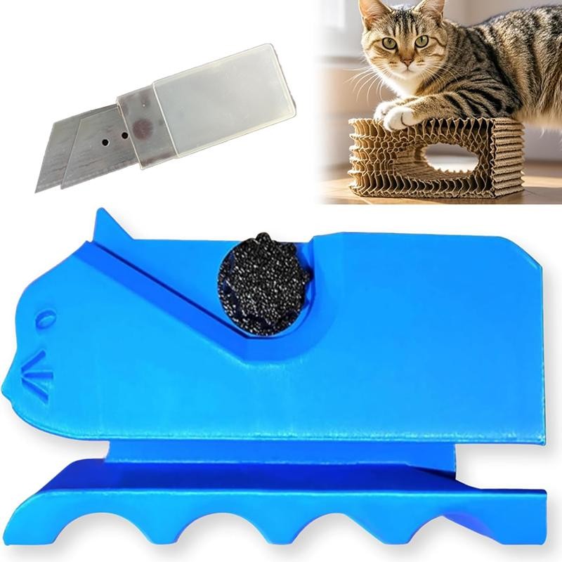 Cardboard Cutter for Cat Scratchers with 2pcs Blades-3D Printed Kitten