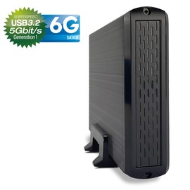 FANTEC DB-G35U3-6G USB3 USB3.2 Gen1 Hard Drive Enclosure for 1x SATA 3.5 Inch Hard Drive Transfer Rates up to 5Gbps (Superspeed), UASP, Standby Function, Fixed Switch, Aluminium, Black