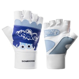 ROCKBROS Kids Fingerless Bike Gloves Sport Half Finger Gloves for Children Climbing Cycling Camping Outdoor Sports Child - Friendly and Animal - Protective Theme