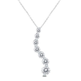 1/4 CTW Genuine Diamond Cascading S-Shaped Pendant in 10K White Gold