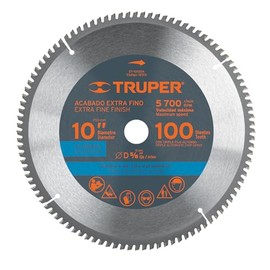 Truper ST-10100A, Disco sierra p/aluminio 10", 100 dientes, centro 5/8"