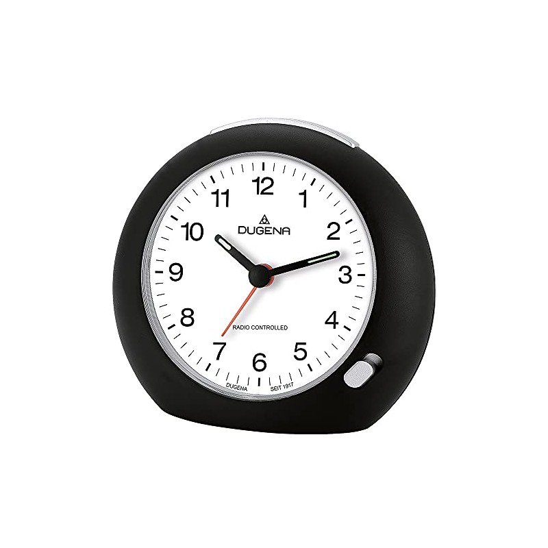 Dugena Funkwecker 4460383, Funksignal für MEZ/CET, mit Weckzeiger, Weckwiederholung, Zifferblattbeleuchtung,