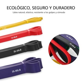 Bandas de Resistencia para Ejercicio 4PCS, Ligas para Ejercicio con Bolsa de Transporte, para Entrenamiento de Resistencia, Gimnasio en Casa, Yoga, Pilates