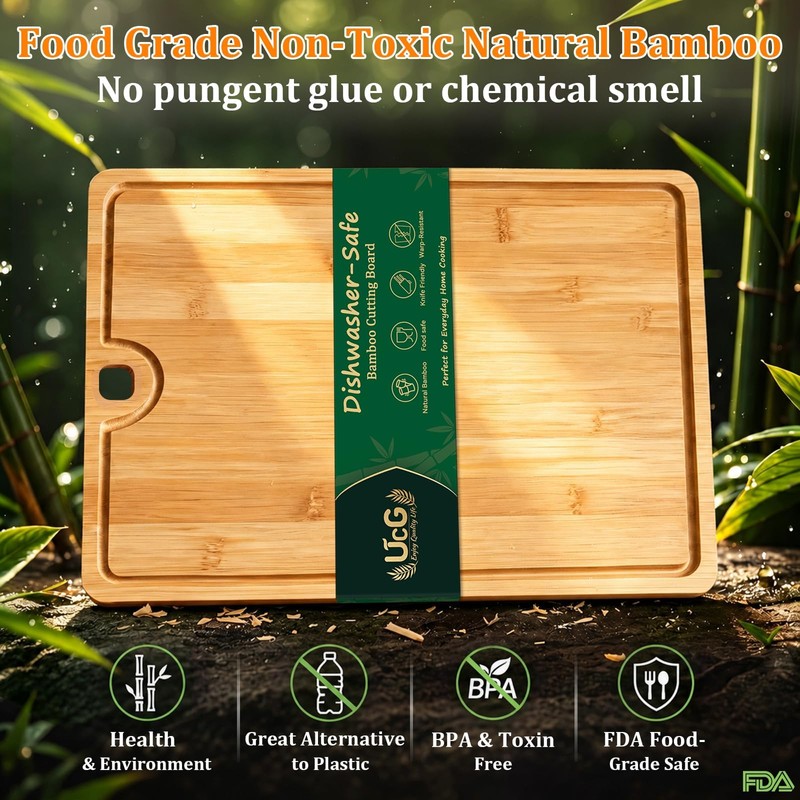 Non Toxic Bamboo Cutting Board for Kitchen: Healthy & Food