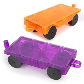 2 PCS Magnetic Tiles Expansion Cars, Magnetic Car Set Magnet Bricks Truck Sensory Toys, Magnetic Construction Set Magnet Building Blocks Toddler Toys for 3 4 5 6 7 8+ Year Old
