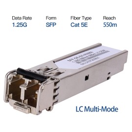 1000Base-SX 850nm Multimode SFP LC Transceiver Fiber Module 550 Meters LC MMF-DDM for Cisco GLC-SX-MMD/GLC-SX-MM/SFP-GE-S, Fortinet, Ubiquiti UniFi UF-MM-1G, Mikrotik S-85DLC05D Meraki MA-SFP-1GB-SX