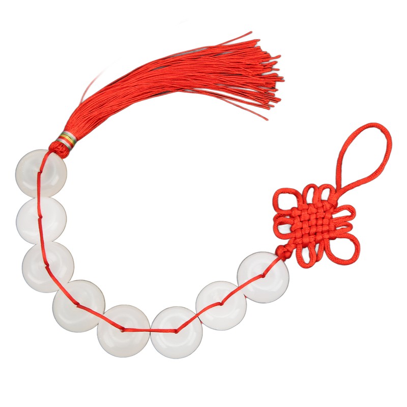 White Jade Pendant Pure Color Eight White Jade Chinese Knot