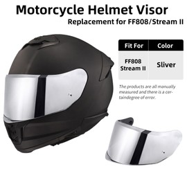 Helmvisier für FF808/Stream II, Motorradhelm Visier,UV Schutz Helmvisier,Motorrad Windschutz Helm Objektiv Visier.Motorradhelm Visier Ersatz (Chrom Silber)