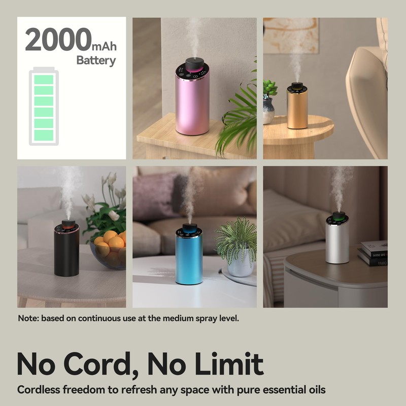 Waterless Essential Oil Diffuser Aromatherapy Scent Diffusers for Home Large