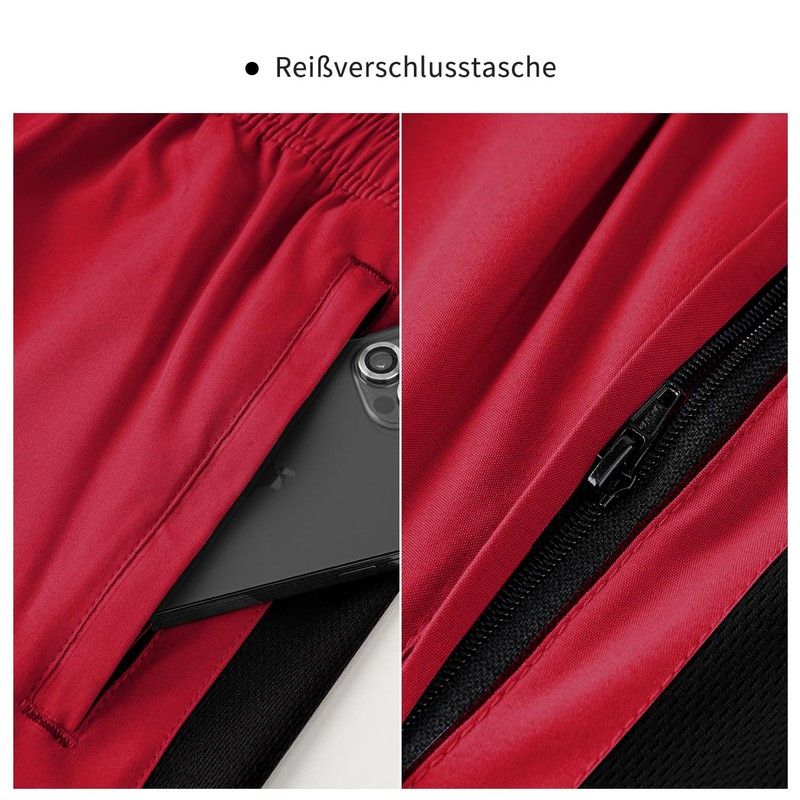 HMIYA Men's Sports Shorts Quick Drying Shorts with Zip Pocket,
