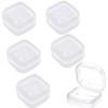 Luxiremi Small Square Clear Plastic Organizer Boxes,6pcs Mini Clear Plastic