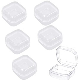 Luxiremi Small Square Clear Plastic Organizer Boxes,6pcs Mini Clear Plastic Box with lids Storage Box with Lid for Pills,Beads,Craft,Small Items,Jewelry