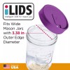 iLIDS Mason Jar Drink Lid, Wide Mouth, Mulberry, Pack of