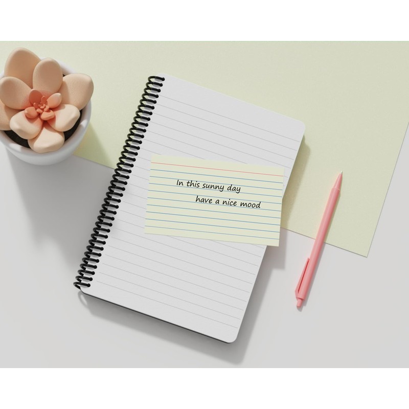 Cream Index Cards 3x5, 200 Pack, Ruled Index Cards, Flash