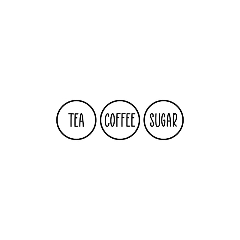 Tea Coffee Sugar Circle Modern Design Kitchen Jar Canister Labels