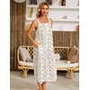 SWOMOG Women's Cotton Nightgowns Sleeveless Night Gown Embroidery House Dress