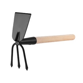 Garronda GD-0007 Weed Hoe Pointed with Rake Garden Hoe Small Hand Hoe with Rake (Weed Hoe: Black, Rectangular Shape)