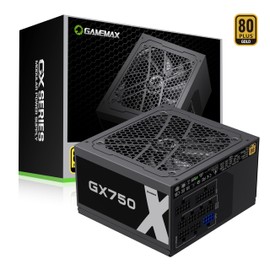 GAMEMAX GX-750 Modular, APFC 750W Computer PSU, 80+ Gold Efficiency, Universal 100-240V Input, Silent 12CM Fan & Modular Wiring for PCs