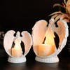 Prayer Angel Candlestick Pure White Wing Angel Prayer Statue for
