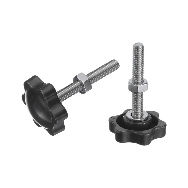 sourcing map 8pcs Star Clamping Knobs with Nuts Washers, M6