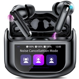 Wireless Earbuds, Bluetooth 5.4 Ear Buds with Multifunctional Touch Screen, 48H Bass Stereo Headphones with ANC/ENC Noise Cancelling/Transparency Mode, 5 EQ Modes Earphones IPX7 for iOS Android