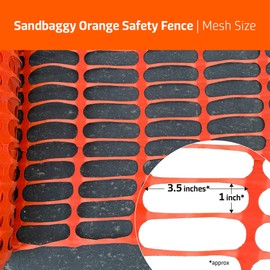 Sandbaggy 4 Ft by 100 Ft Orange Safety Barrier Fence - Plastic Snow Fence - Great Temporary Fence for Crowd Control & Construction Barrier (2 Rolls)