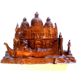 Venice, Italy Saint Mark's Basilica with Gondola Statue, Made in Italy