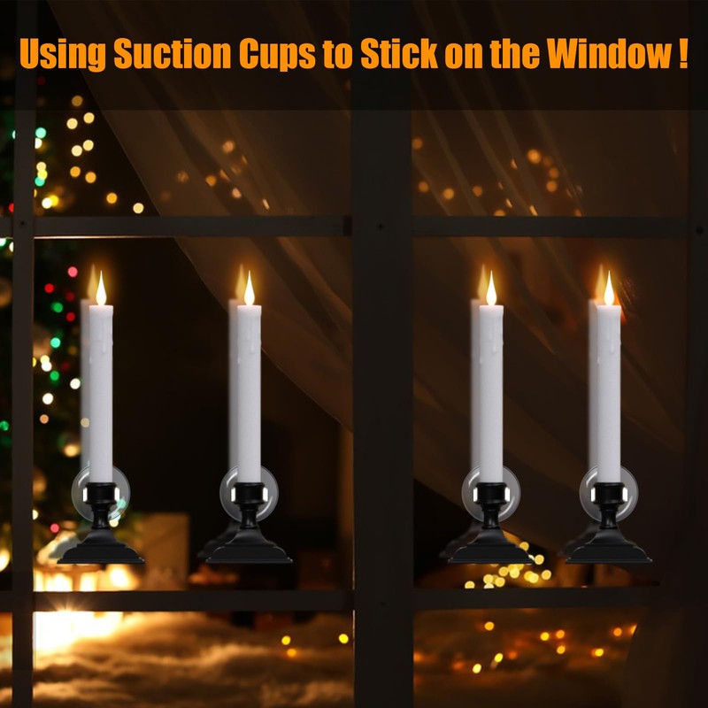 Wondise Flameless Window Candles with Timer & Remote, Battery Operated