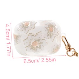 Mipcase Earphone Protective Case Floral TPU Earphone Shell Compatible Easy to Install and Clean Stylish Accessory for Headphones