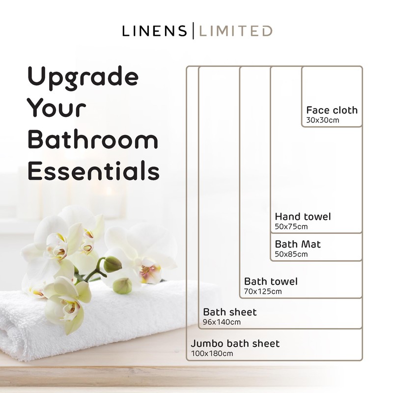 Linens Limited Turkish Cotton Bath Towels, Large Bath Sheet for