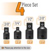 4 Piece Impact Socket Adapter, 1/2 to 3/8 Socket Adapter,