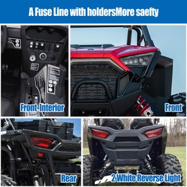 Universal ATV UTV SXS Turn Signal Kit Street Legal Turn Signal Rocker Light 120 DB Horn Flashing Adjustable Relay Kit with Relay Fuse for Polaris, RZR,Kawasaki, Teryx Talon,Can Am, Honda