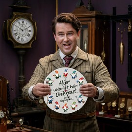 speecheese Garden Gnomes Wall Clock Made of Aluminium – No Weeds Only Accompanying Green Unique Garden Gnomes Wall Clock Made of Aluminium Weeds Grows Not Only Accompanying Green – Ideal for Garden