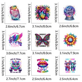 Motivierende Zitate zum Aufbügeln, Wärmetransfer für T-Shirts, Vinyl-Aufkleber, waschbar, Thermotransfer-Applikationen, Basteldekoration, für Kleidung, Kissenbezug, 9 Stück