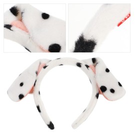 Lurrose Headband Dog Ears Headband Animal Dog Headband Dalmatian Ears Dog Ears Headband Hair Band Cartoon Dog Ears Costume Dog Party (22 x 15 cm)